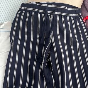 Wide leg navy ankle pants